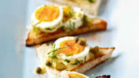 Herbed Deviled Egg Bruschetta Herbed Deviled Egg Bruschetta