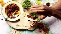 Braised goat with tortillas (birria) Braised goat with tortillas (birria)