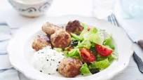 Herby pork meatballs with tzatziki Herby pork meatballs with tzatziki