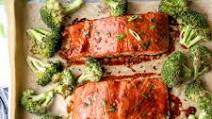 Asian-Glazed Sheet-Pan Salmon and Broccoli Asian-Glazed Sheet-Pan Salmon and Broccoli