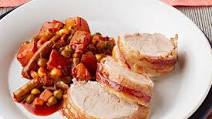 Saucy Bacon-Wrapped Pork Tenderloins Saucy Bacon-Wrapped Pork Tenderloins