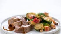 Pork Tenderloin with Brown Sugar Demi with Brussels sprout apple hash Pork Tenderloin with Brown Sugar Demi with Brussels sprout apple hash