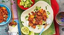 Beef and chorizo burritos with avocado salsa Beef and chorizo burritos with avocado salsa