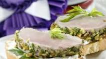 Pistachio-Crusted Pork Tenderloin Bruschetta Pistachio-Crusted Pork Tenderloin Bruschetta