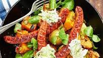 Kabanoss med rostad pumpa och tzatziki Kabanoss med rostad pumpa och tzatziki