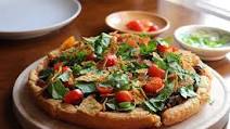 Vegan taco pizza with black beans Vegan taco pizza with black beans