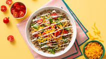Brown & Wild Rice Bowl with Veggie Burger Brown & Wild Rice Bowl with Veggie Burger