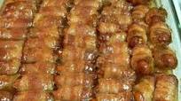 BACON WRAPPED SMOKIES WITH BROWN SUGAR AND BUTTER BACON WRAPPED SMOKIES WITH BROWN SUGAR AND BUTTER