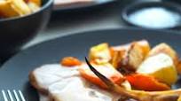 Roast loin of pork with winter veg Roast loin of pork with winter veg