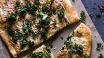 Ham & Kale Pizza with Basil Cream Sauce Ham & Kale Pizza with Basil Cream Sauce
