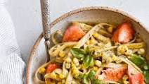 Salmon Pesto Pasta with Corn Salmon Pesto Pasta with Corn