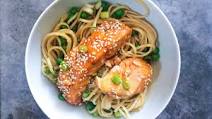 Microwave soy salmon noodles Microwave soy salmon noodles
