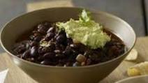 Black Bean and Chorizo Chili w Cilantro Cream Sauc Black Bean and Chorizo Chili w Cilantro Cream Sauc