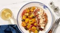 Herbed Pork Chops with Romesco Sauce & Vegetables Herbed Pork Chops with Romesco Sauce & Vegetables