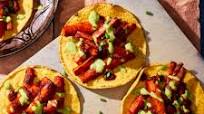 Roasted Carrot Barbacoa Tostadas with Charred Jalapeno Yogurt Sauce Roasted Carrot Barbacoa Tostadas with Charred Jalapeno Yogurt Sauce