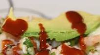 Tostadas de ceviche de camarón con langosta Tostadas de ceviche de camarón con langosta