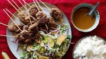 Korean beef skewers with bok choy–plum slaw Korean beef skewers with bok choy–plum slaw