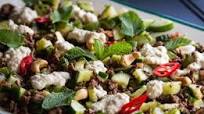Recipe: Spicy beef & cucumber salad with cashew raita Recipe: Spicy beef & cucumber salad with cashew raita