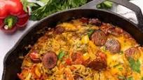 Baked Zucchini Noodles Casserole with Smoked Sausage Baked Zucchini Noodles Casserole with Smoked Sausage