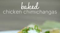 Baked Chicken Chimichangas with Green Sauce Baked Chicken Chimichangas with Green Sauce