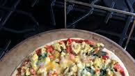 A hearty breakfast pizza A hearty breakfast pizza