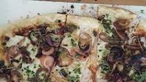 Roasted Mushroom Pizza With Grilled Onions & Broccoli Microgreens Roasted Mushroom Pizza With Grilled Onions & Broccoli Microgreens