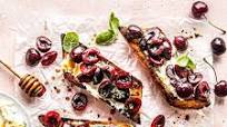 Cherry Goat Cheese Bruschetta with Honey Cherry Goat Cheese Bruschetta with Honey