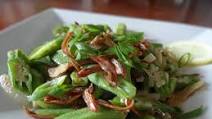 Stir-fried Okra Salad with Dried Anchovies Stir-fried Okra Salad with Dried Anchovies
