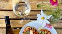 Grilled Prawn Tostadas with Tomato-Avocado Salsa & Cilantro-Lime Crema Grilled Prawn Tostadas with Tomato-Avocado Salsa & Cilantro-Lime Crema