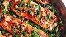 Pan-Seared Salmon with Spinach Pan-Seared Salmon with Spinach