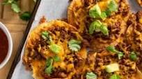 Beef and Bean Tostadas for a Crowd Beef and Bean Tostadas for a Crowd