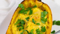 Skinny Alfredo Roasted Spaghetti Squash Skinny Alfredo Roasted Spaghetti Squash