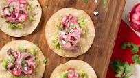 Flank Steak Tostadas with Pickled Radish and Red Onion Flank Steak Tostadas with Pickled Radish and Red Onion