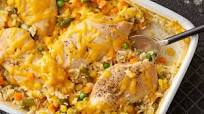 Cheesy Chicken, Rice and Vegetable Casserole Cheesy Chicken, Rice and Vegetable Casserole