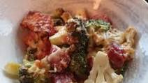 Sausage, Cauliflower, Broccoli and Mustard Bake Sausage, Cauliflower, Broccoli and Mustard Bake