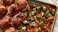 Honey-Garlic Chicken Thighs with Carrots & Broccoli Honey-Garlic Chicken Thighs with Carrots & Broccoli