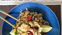 Seafood Char Kuey Teow with Spinach Seafood Char Kuey Teow with Spinach