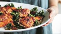 Paprika Chicken with Sweet Potatoes and a Crispy Kale Crown Paprika Chicken with Sweet Potatoes and a Crispy Kale Crown