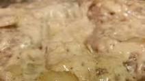 Smothered cream of mushroom Hamburger steak Smothered cream of mushroom Hamburger steak