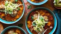 Mexican albóndigas soup with butternut squash and cilantro Mexican albóndigas soup with butternut squash and cilantro