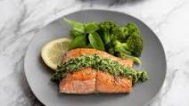 Seared Coho Salmon with Mixed Herb Pesto Seared Coho Salmon with Mixed Herb Pesto