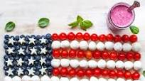 American Flag Caprese Salad with Blueberry-Balsamic Vinaigrette American Flag Caprese Salad with Blueberry-Balsamic Vinaigrette