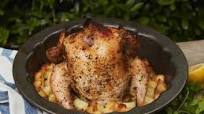 Grilled Bundt-Pan Provencal Chicken with Roasted Potatoes Grilled Bundt-Pan Provencal Chicken with Roasted Potatoes