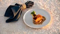 Crispy Crackling Pork Belly with Prune Jus and Cauliflower Puree Crispy Crackling Pork Belly with Prune Jus and Cauliflower Puree