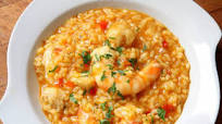Arroz con rape y langostinos Arroz con rape y langostinos