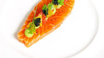 Citrus-cured salmon with avocado purée and caviar Citrus-cured salmon with avocado purée and caviar