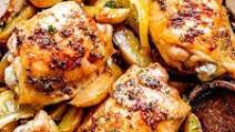 Garlic Butter Baked Chicken Thighs with Potatoes Garlic Butter Baked Chicken Thighs with Potatoes