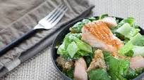 Salmon Caesar Salad with Homemade Sourdough Croutons Salmon Caesar Salad with Homemade Sourdough Croutons