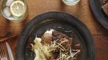 Asian-Style Beef Short Ribs with Julienned Leeks Asian-Style Beef Short Ribs with Julienned Leeks