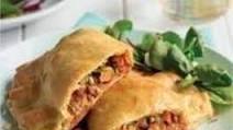 Beef and vegetable folded pizza Beef and vegetable folded pizza